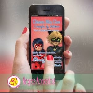 Invitación Digital Temática Prodigiosa Ladybug Para WhatsApp