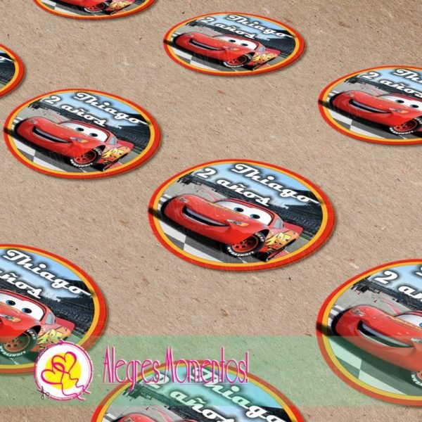 Stickers para golosinas Cars